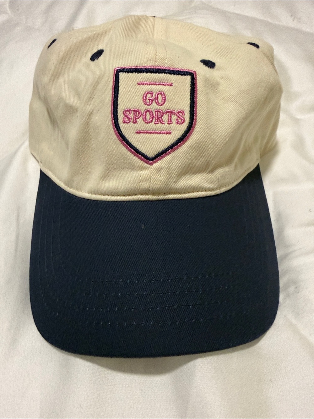 Frasier Sterling Sport Embroidered Shield Two-Tone Baseball Cap - Cream & Navy